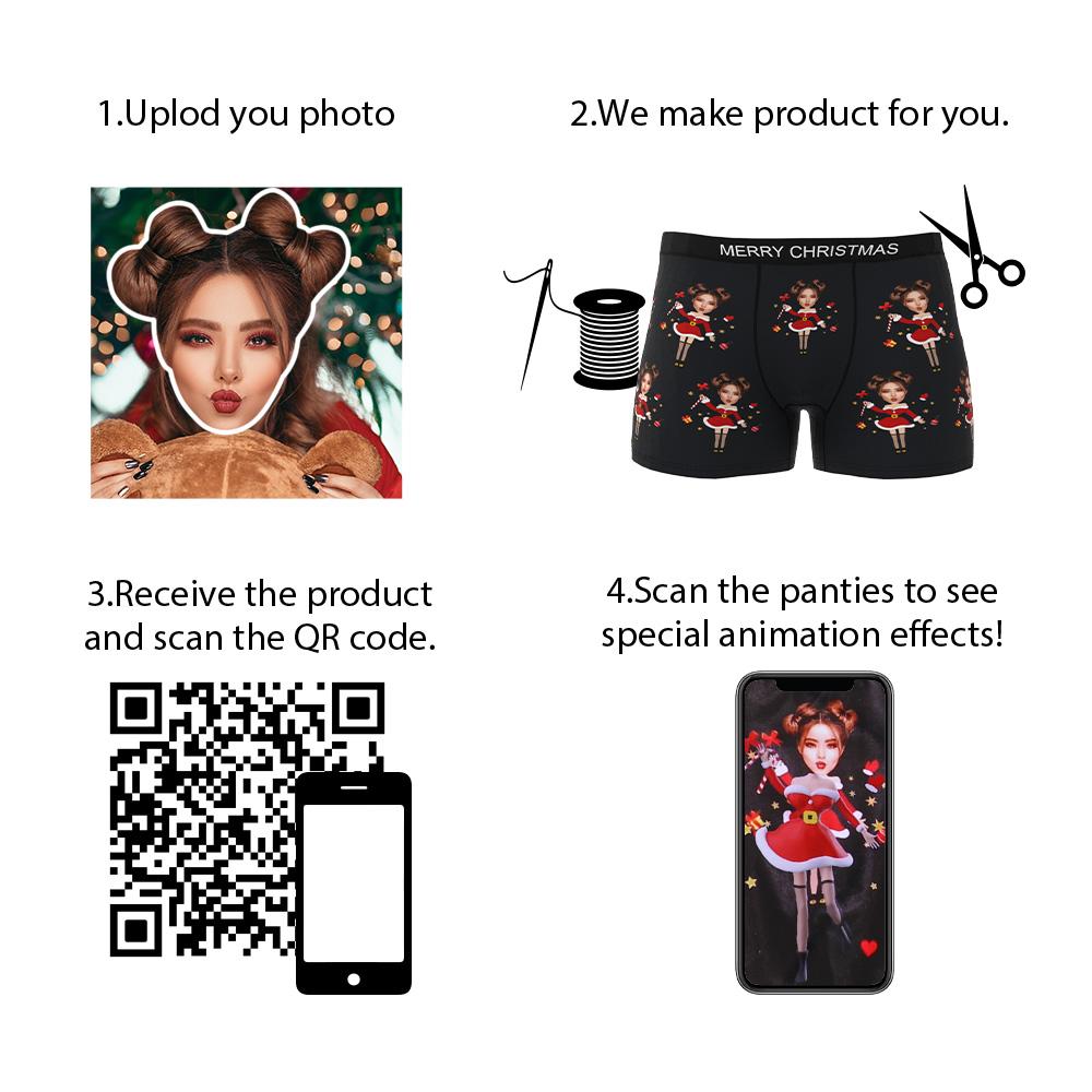 Custom Wife Or Girlfriend Face Boxers AR View - Personalized Couple Men's boxer briefs