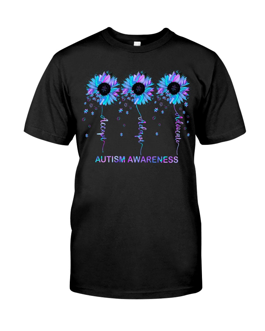 Accept Adapt Advocate - Autism Awareness T-shirt and Hoodie 0520