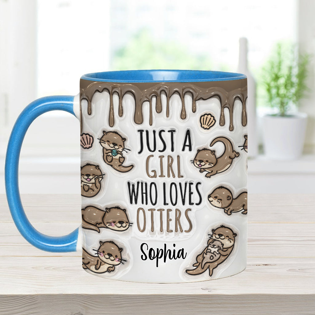 Just A Girl Who Loves Otters - Personalized Otter Accent Mug