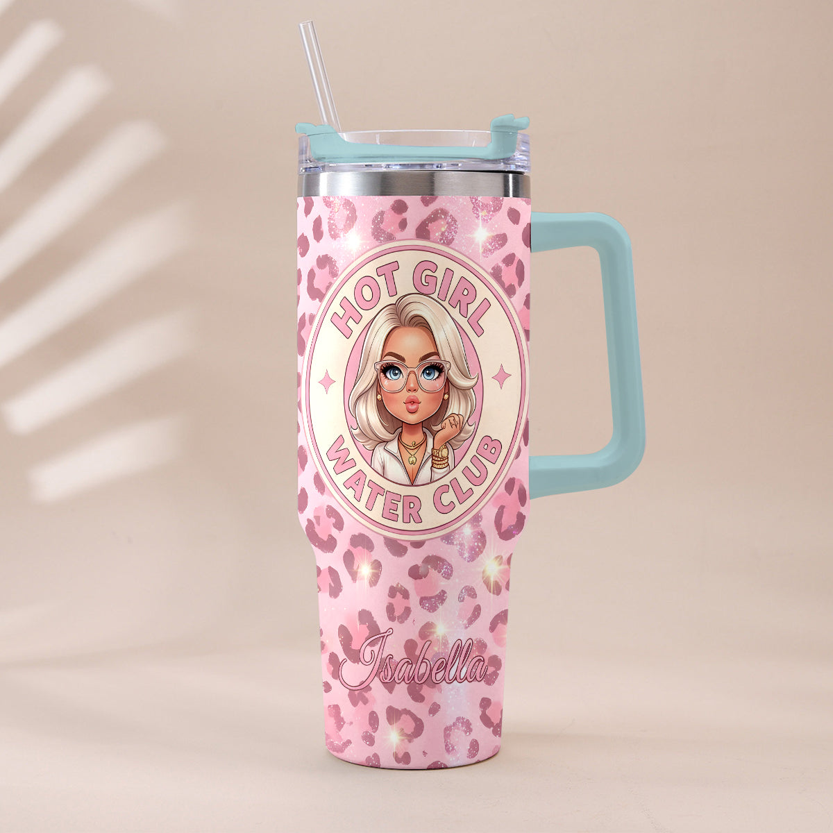 Hot Girl Water's Club, Gift for Women - Personalized Self love Tumbler With Plush Charm