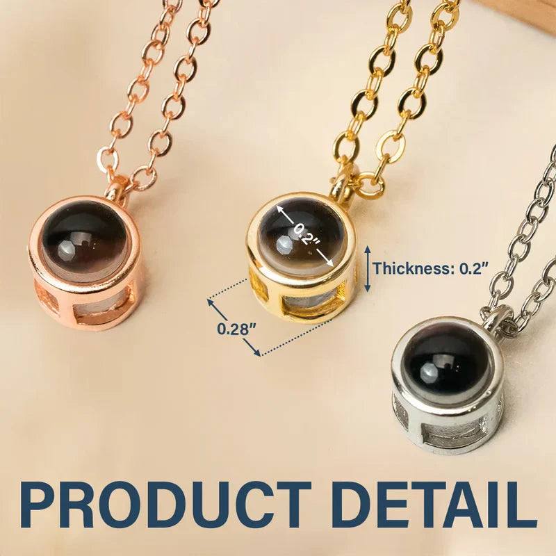 Personalized Bubble Projection Necklace with Your Photo, Romantic Couple Gift for Daily Wear and Sweet Memories