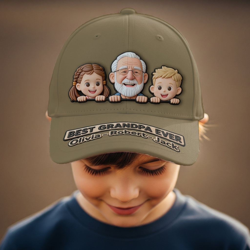 Dad Grandpa Gift Custom From Photo - Personalized Father Classic Cap