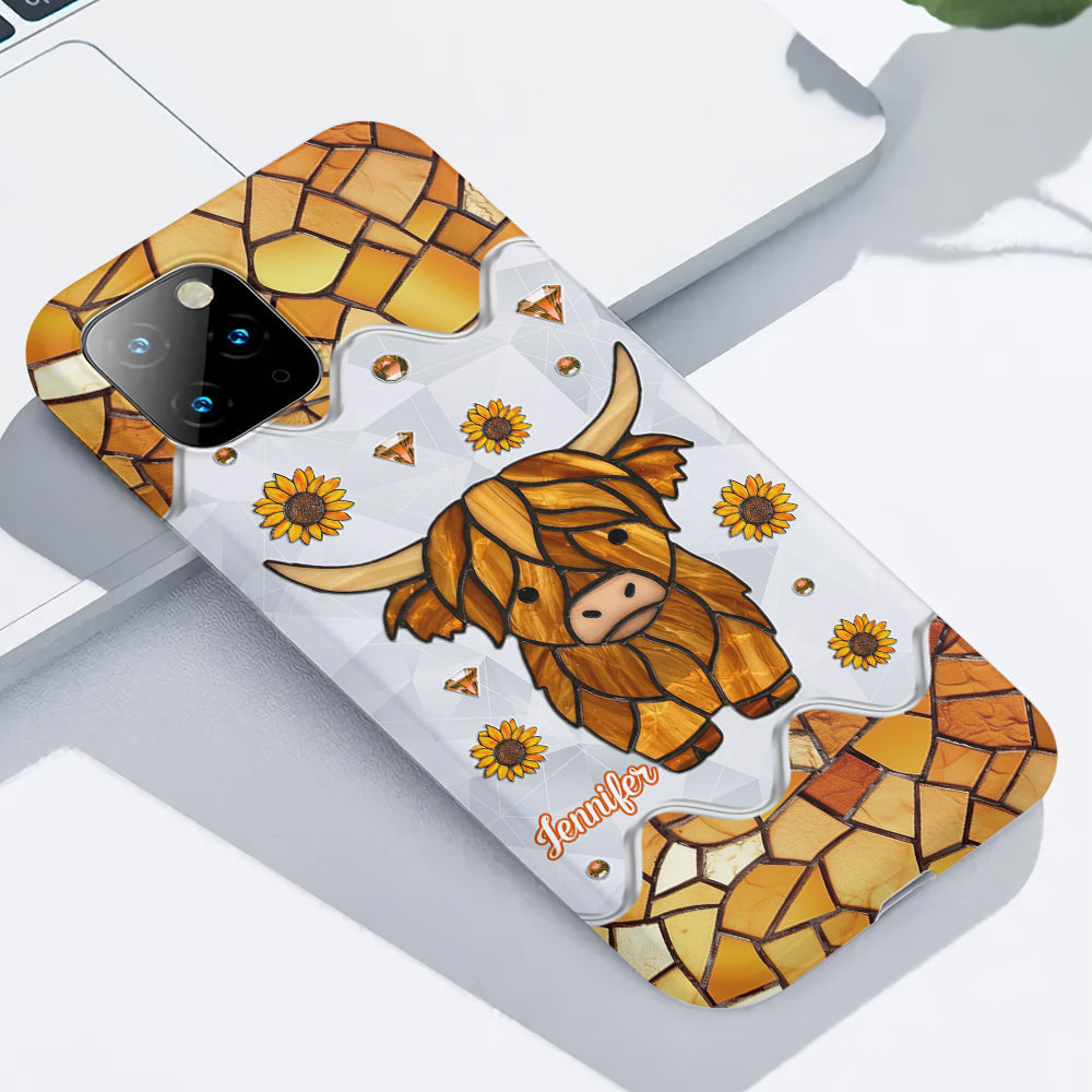 Adorable Highland Cow - Personalized Highland Cow Full Print Phone Case