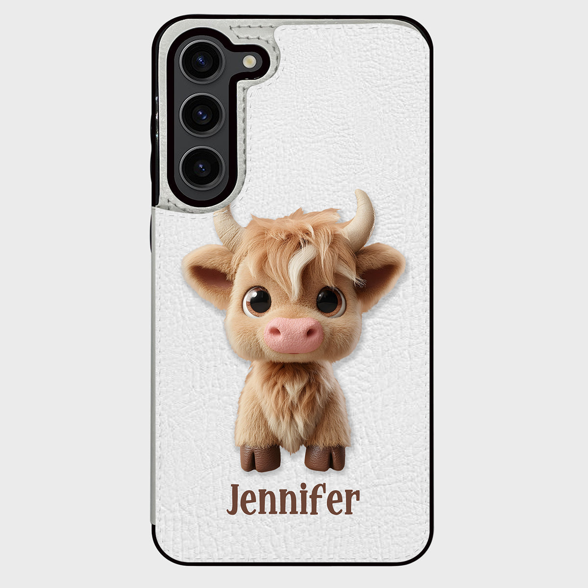 Cute Highland Cow - Personalized Highland Cow Foldable Wallet Phone Case