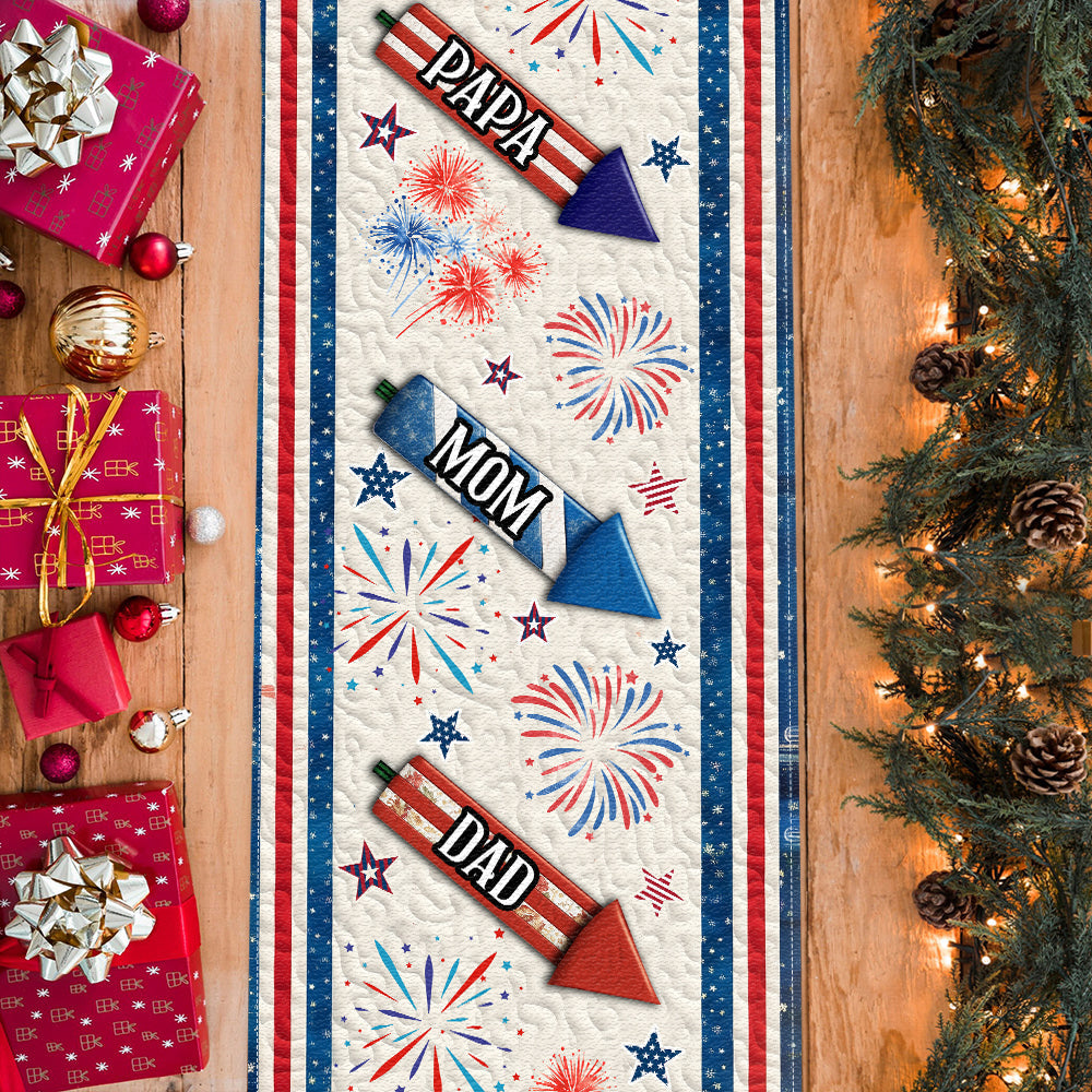 Happy 4th Of July - Personalized Independence Day/ 4th of July Table Runner
