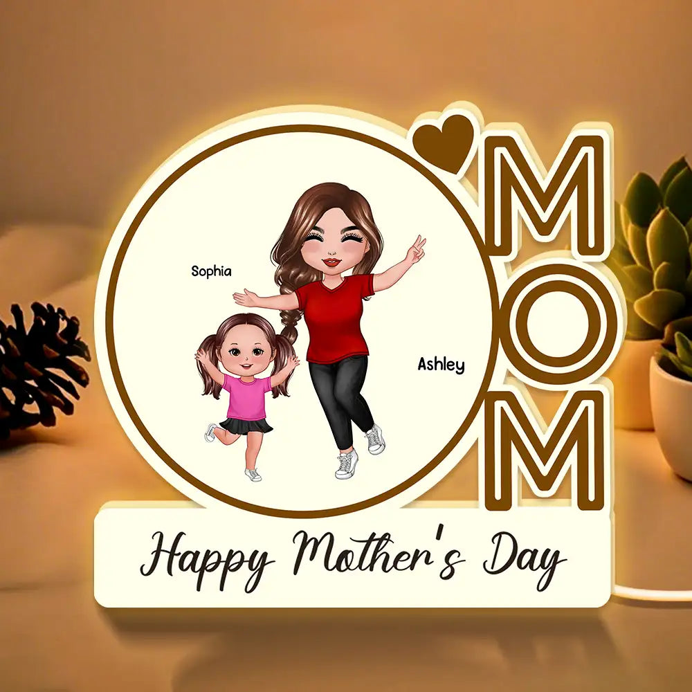 MOM We Love You – Custom Plaque for Mother's Day, Birthday or Family Celebration