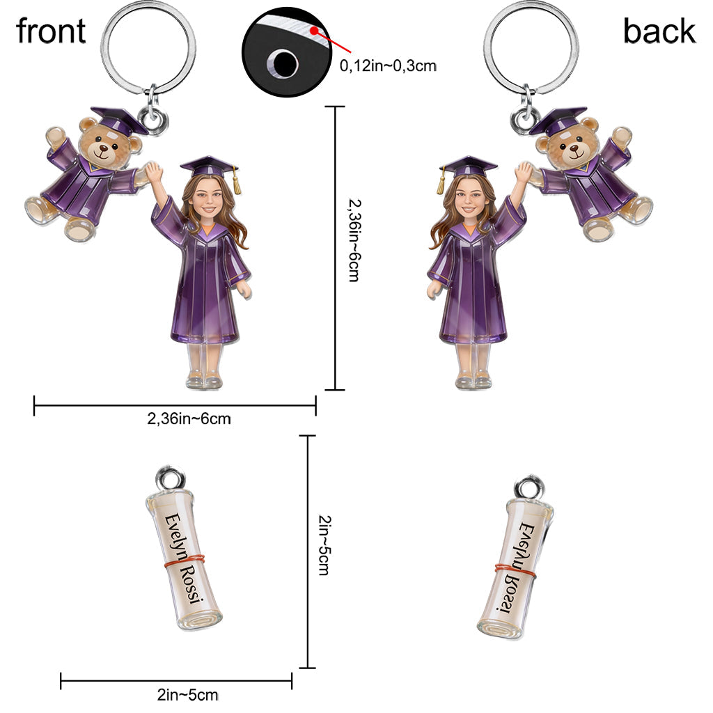 Class Of 2026 - Personalized Graduation Premium Keychain With Charms