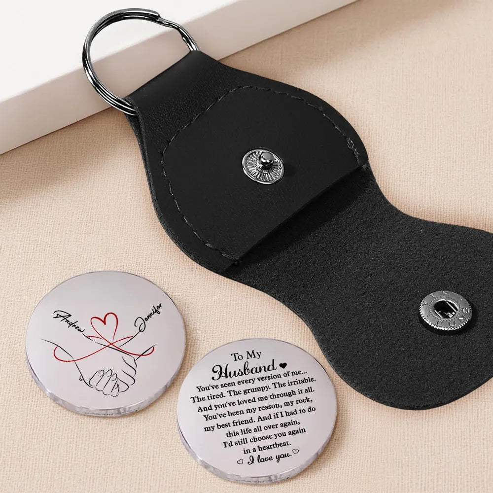 Pocket Hug for Husband with Sweet Love Note Feel - Personalized Keepsake Gift He Can Carry Every Day