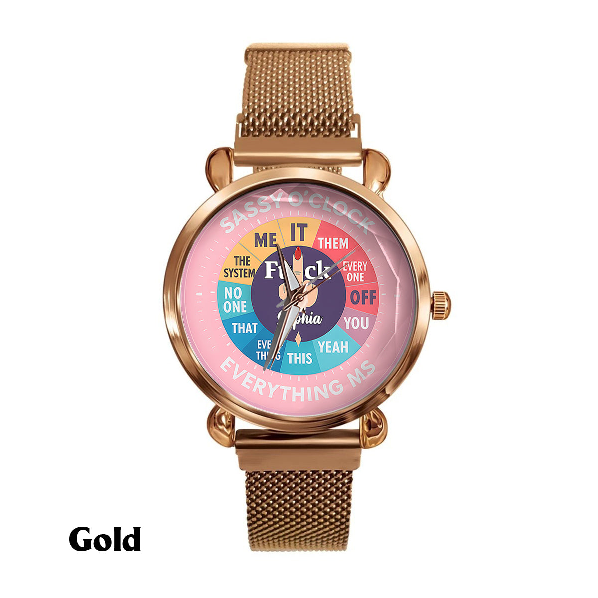 F*ck O'Clock Watch, Funny Gift For Her, Friends - Personalized Sarcasm Women Hand Watch