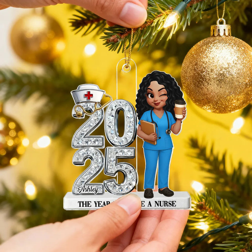 Personalized Acrylic Ornament New Nurse Graduation Keepsake With Shiny Year Design Cute RN Gift For Her