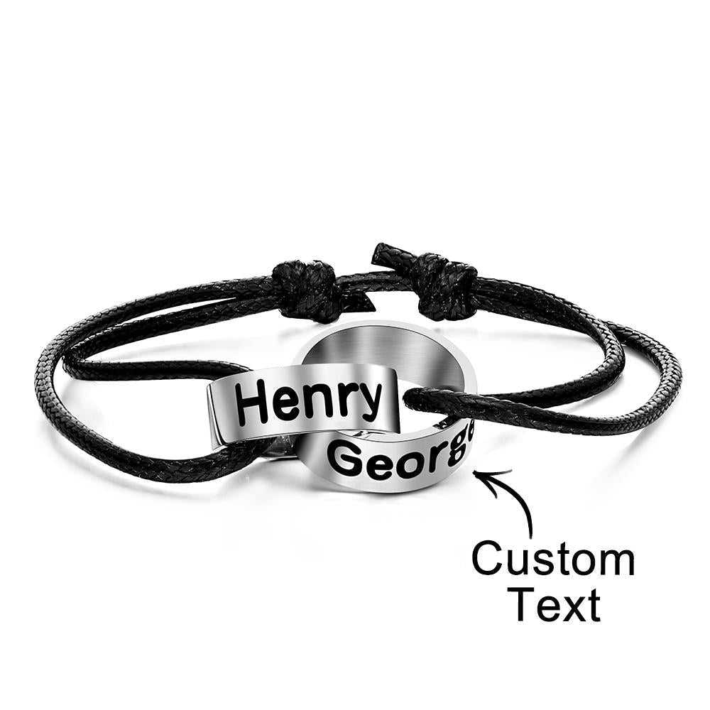 Intwine Name - Personalized Couple Intwine Name Beads Bracelet