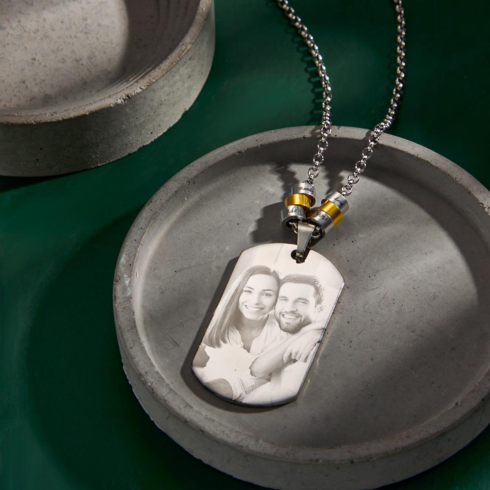 Any Photo - Personalized Engraved Beads Pendant