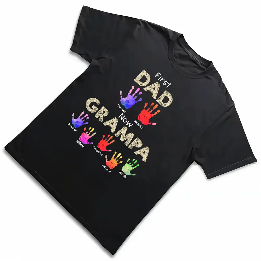 Custom Handprint T-Shirt for Dad or Grandpa – Personalized Gift