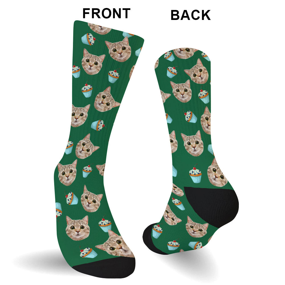 Funny Icon Pattern - Personalized Cat Socks
