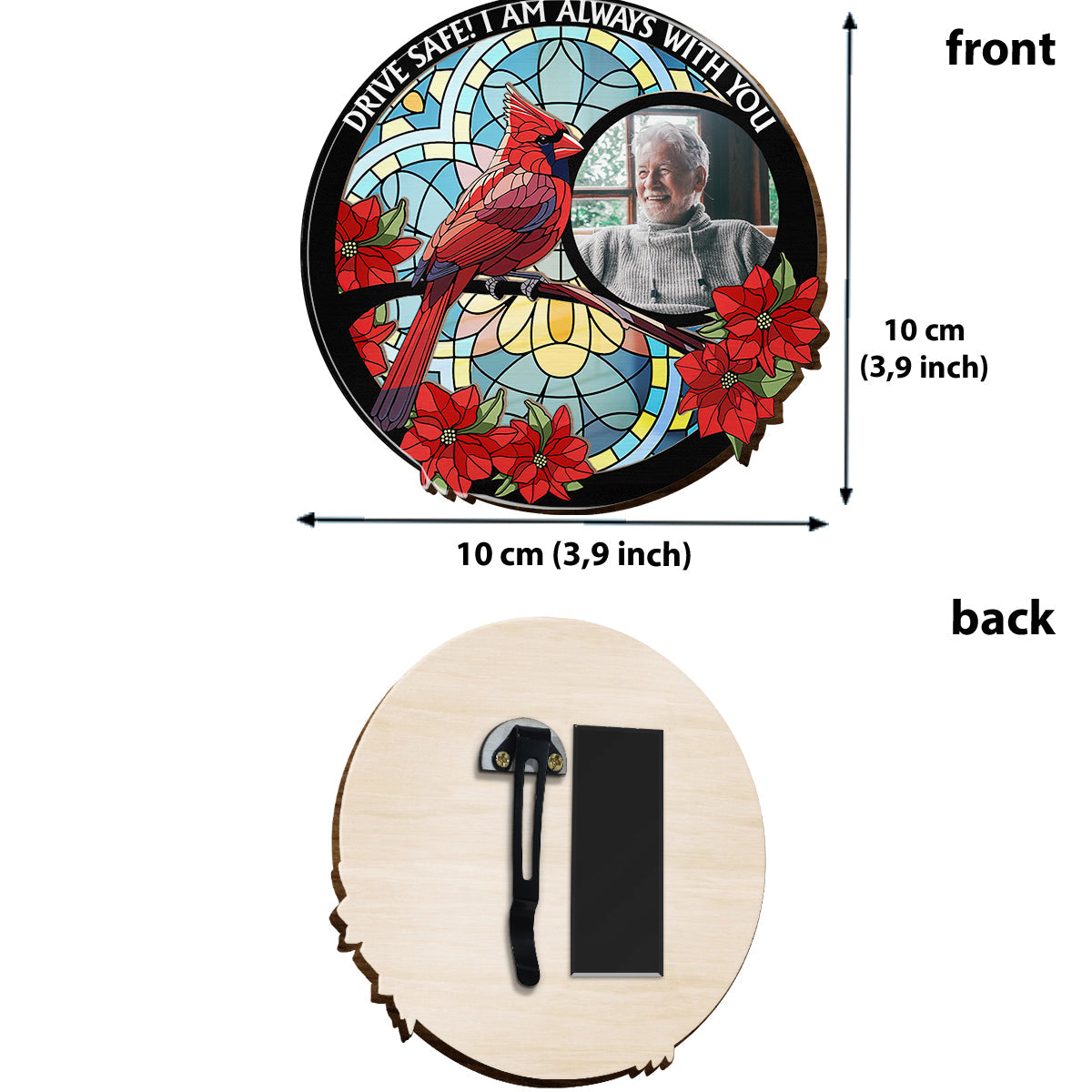 Drive Safe I'm Always With You - Personalized Memorial Shaped Car Visor Clip