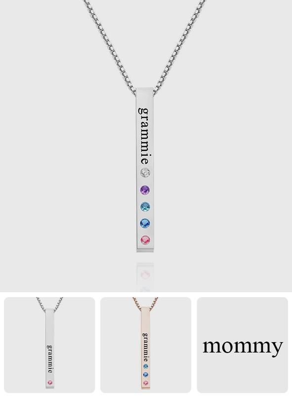Custom Engraved Birthstone Charm - Personalized Engraved Birthstone Charm