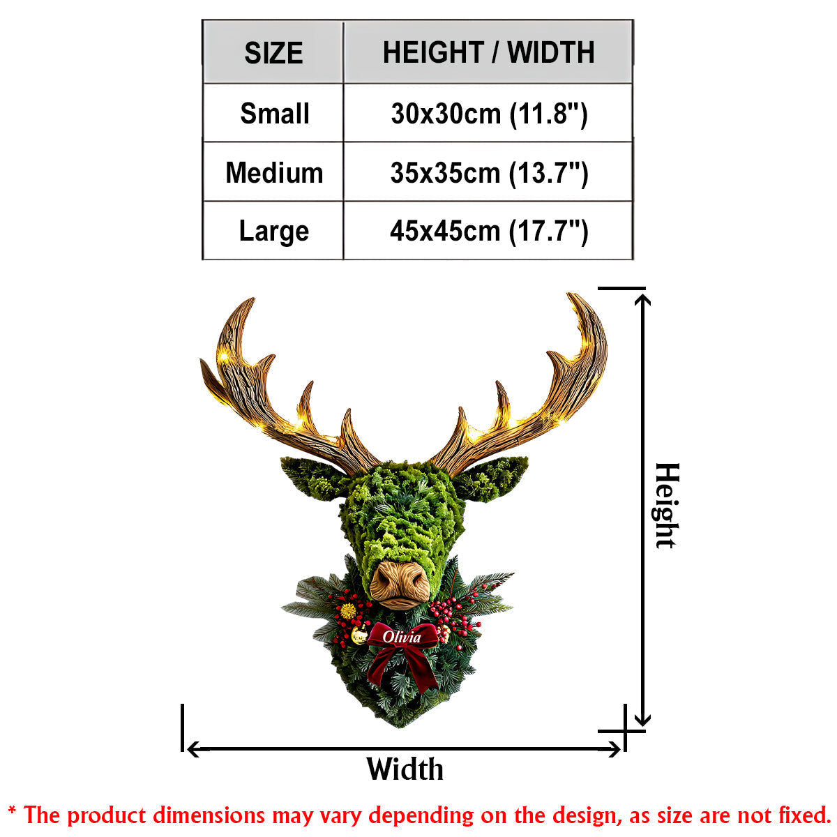Deer Wreath - Personalized Hunting LED Light Acrylic Sign