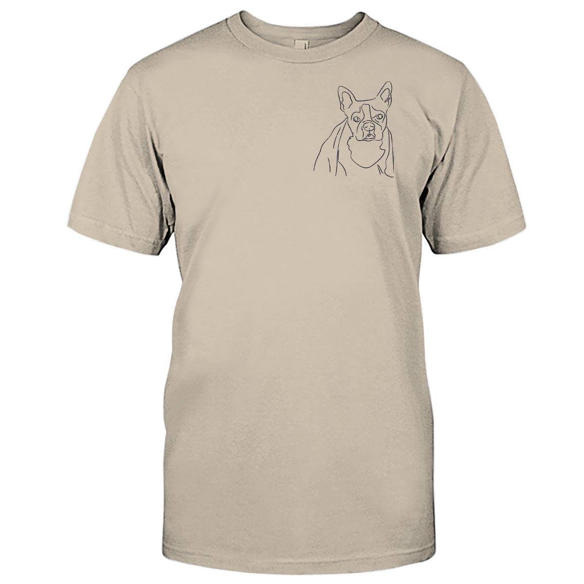 Custom Line Art - Personalized Dog Embroidered T-shirt