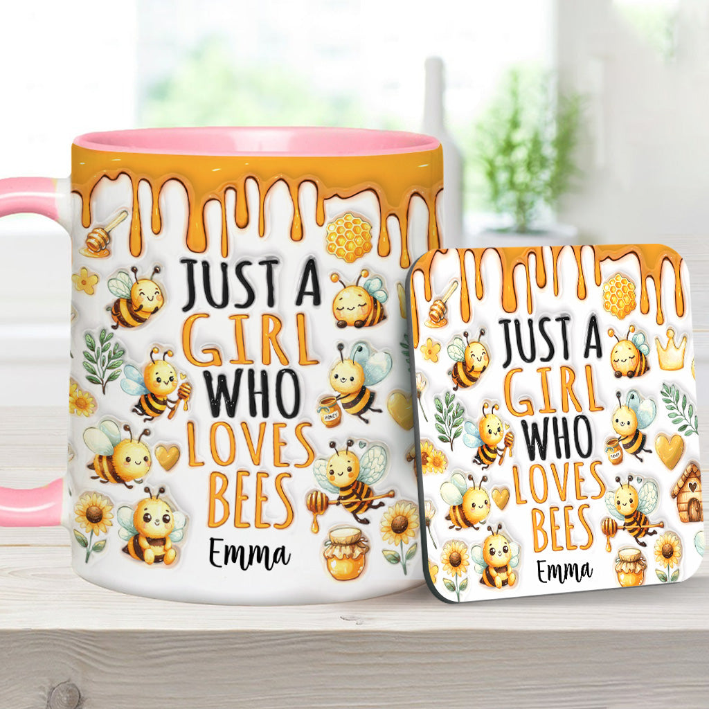 Just A Girl Who Loves Bees - Personalized Bee Accent Mug