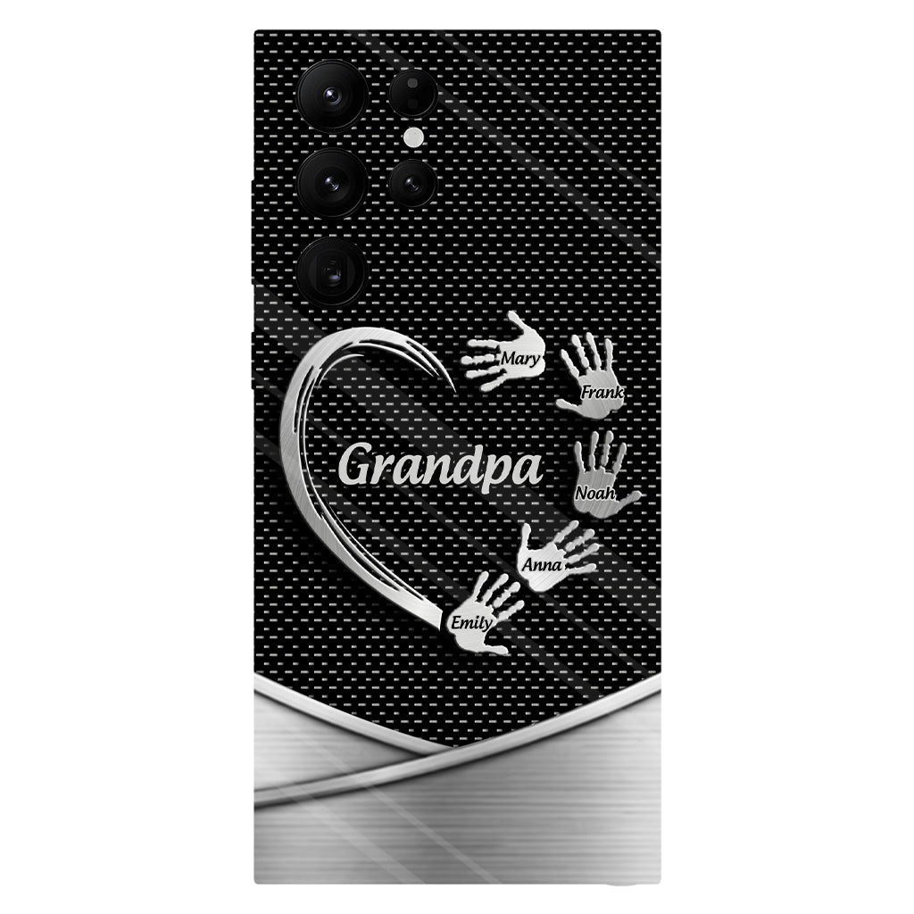 Grandpa Dad Kids Handprints - Personalized Father Full Print Phone Case