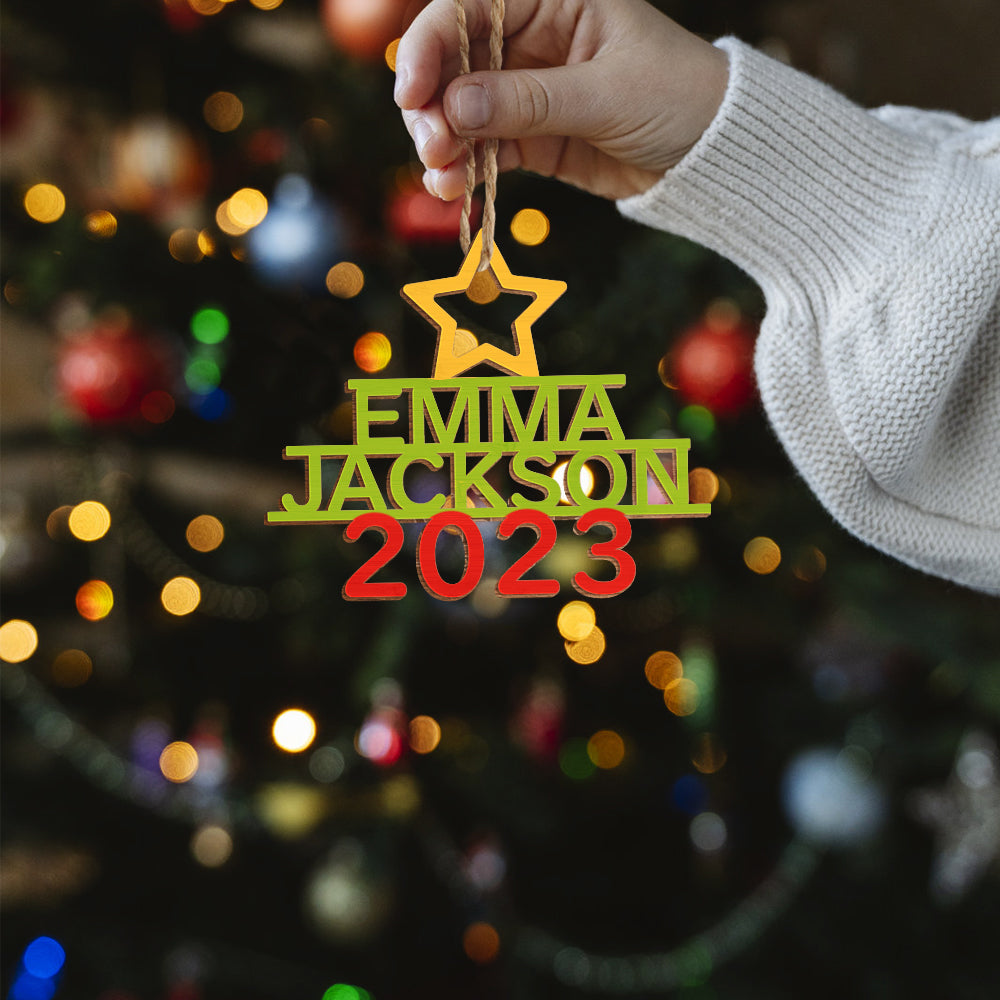 Any Name Christmas Tree - Personalized Family Any Name Christmas Tree Ornament