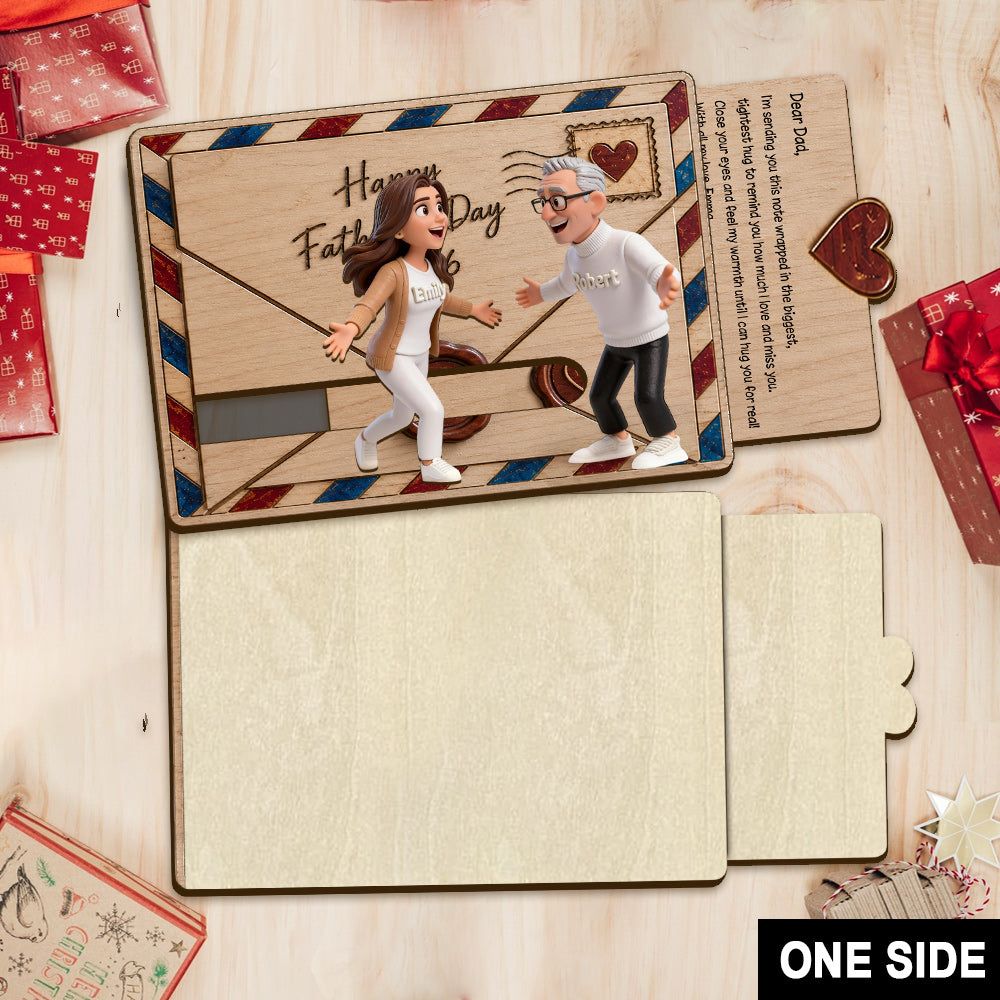 Custom Family Hug - Personalized Father Sliding Ornament