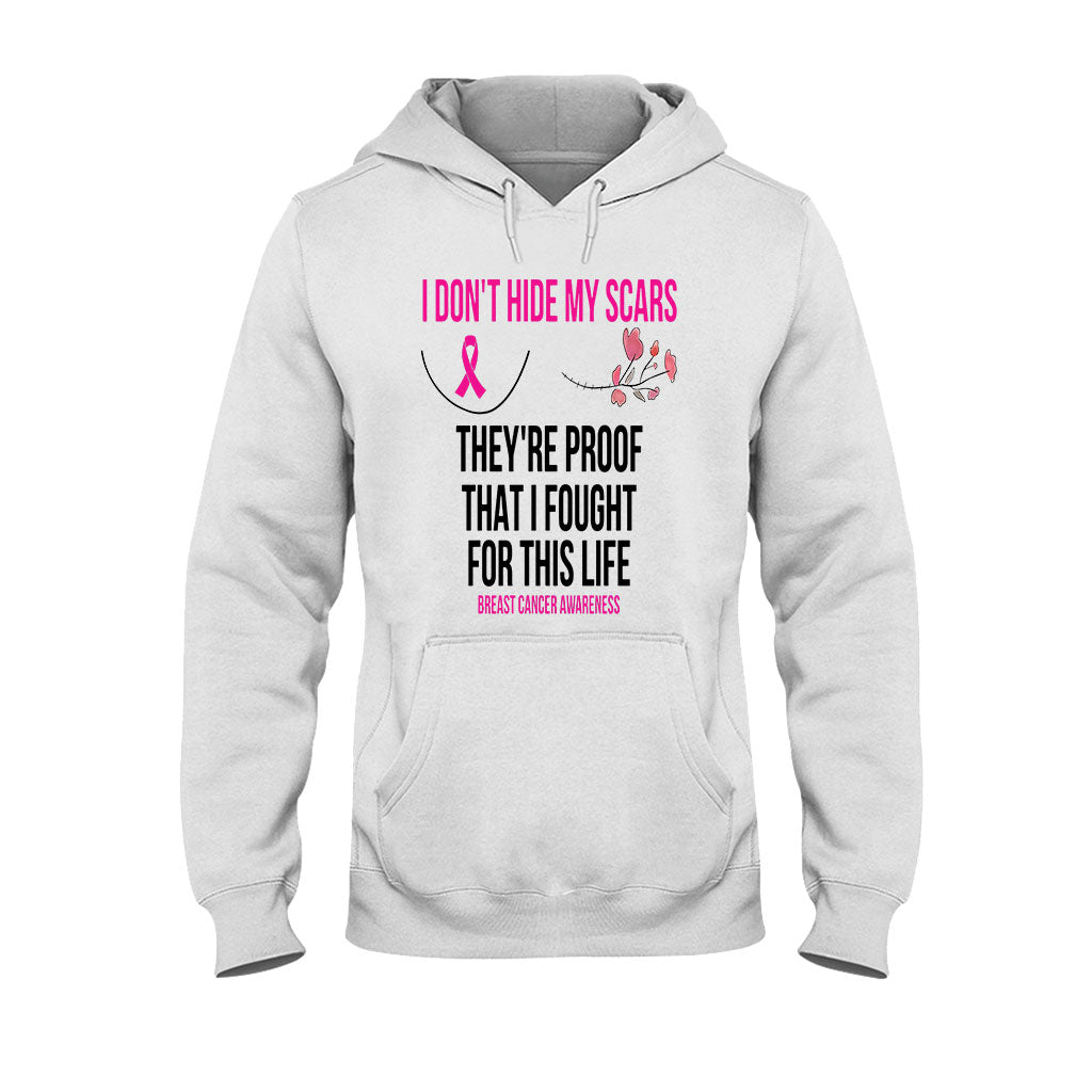 I Don't Hide My Scars - Breast Cancer Awareness T-shirt and Hoodie 102021