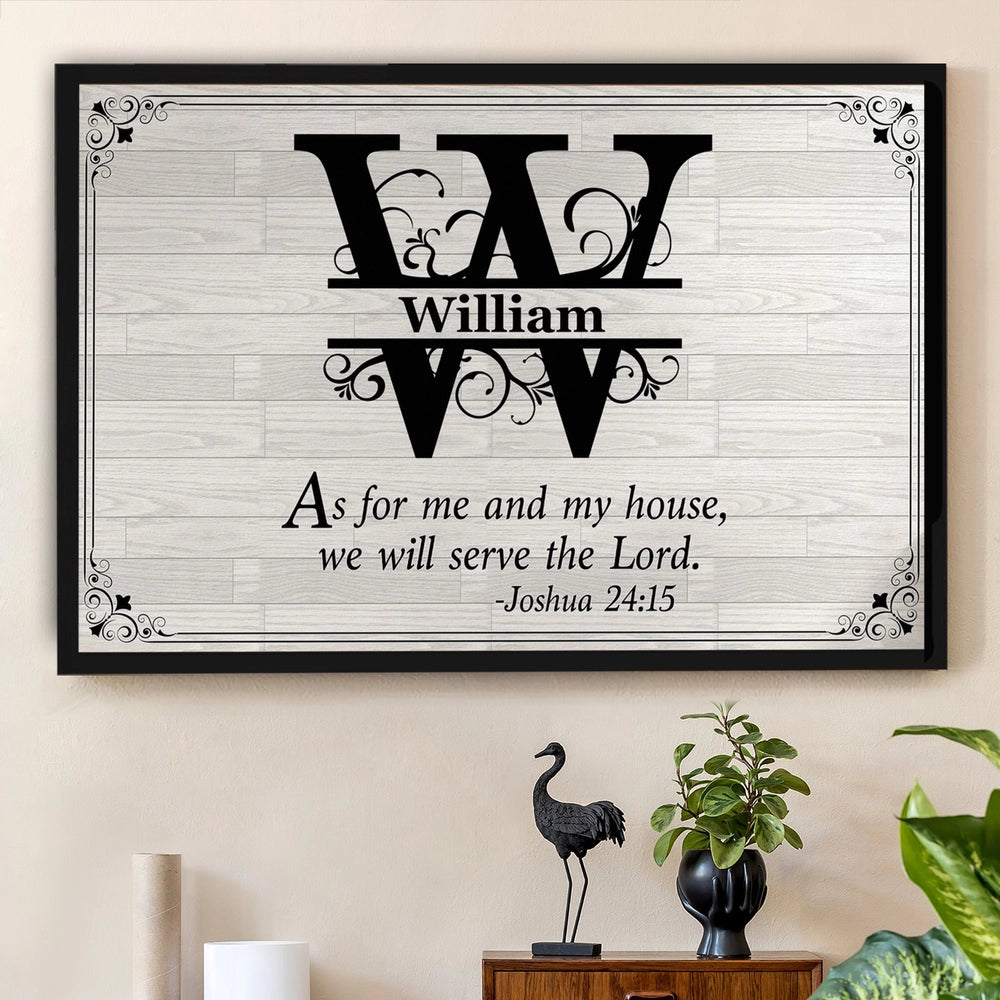 Poster with Monogram Scripture, Modern Farmhouse Wall Art for Entryway, Meaningful Home Blessing, Unique Gift for Parents