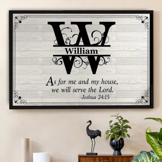 Poster with Monogram Scripture, Modern Farmhouse Wall Art for Entryway, Meaningful Home Blessing, Unique Gift for Parents
