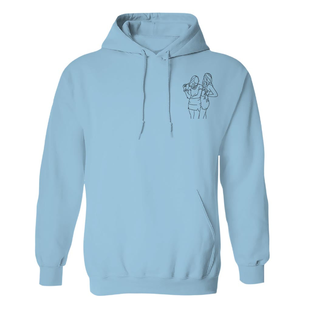 Custom Line Art - Personalized Daughter Embroidered Hoodie