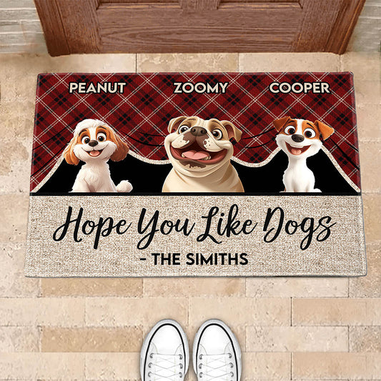 Hope You Like Dogs - Personalized Pet-Themed Doormat, Perfect for Home Decor and Valentine's Gifts, Available in Standard and Premium Options