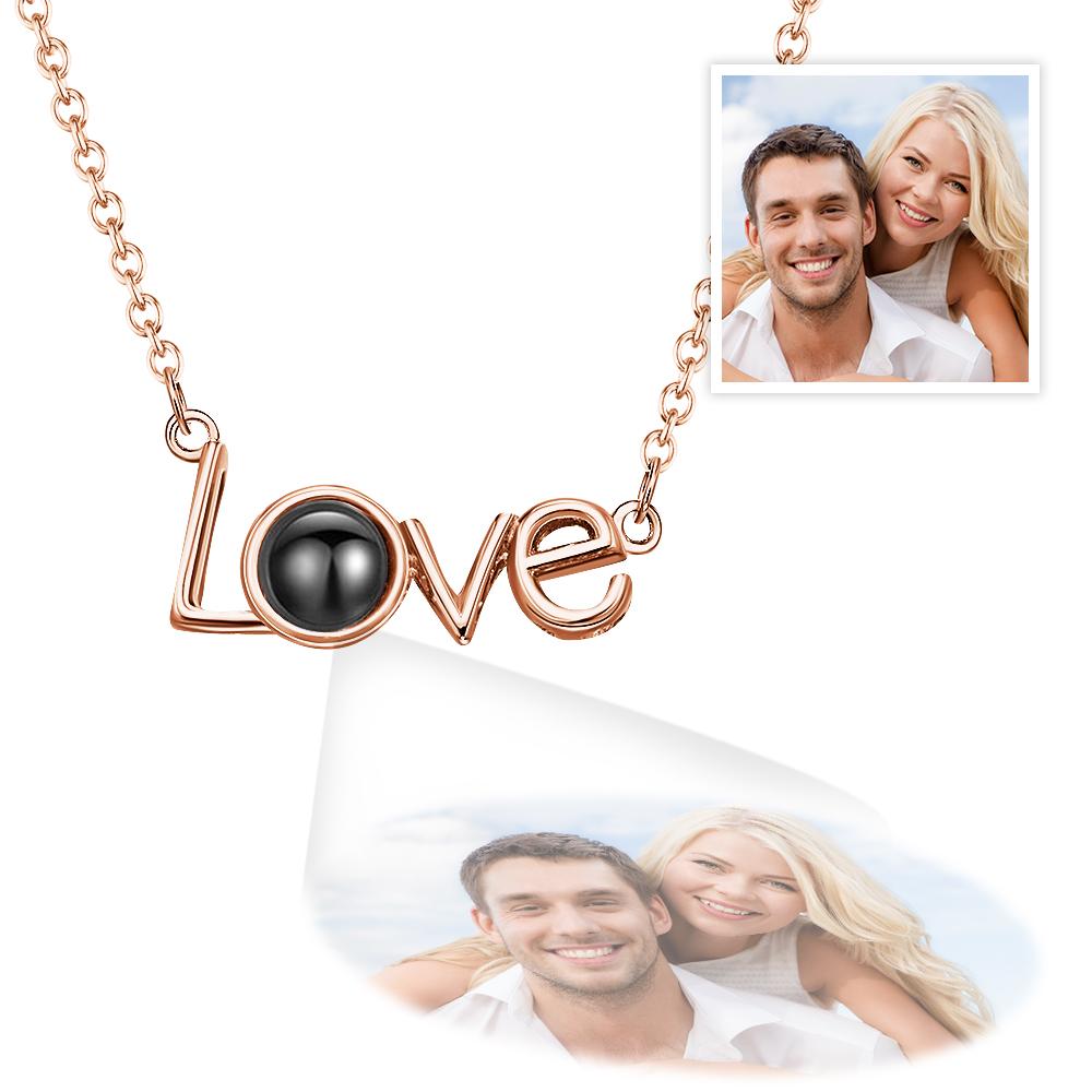 Love - Personalized Couple LOVE Picture Projection Necklace