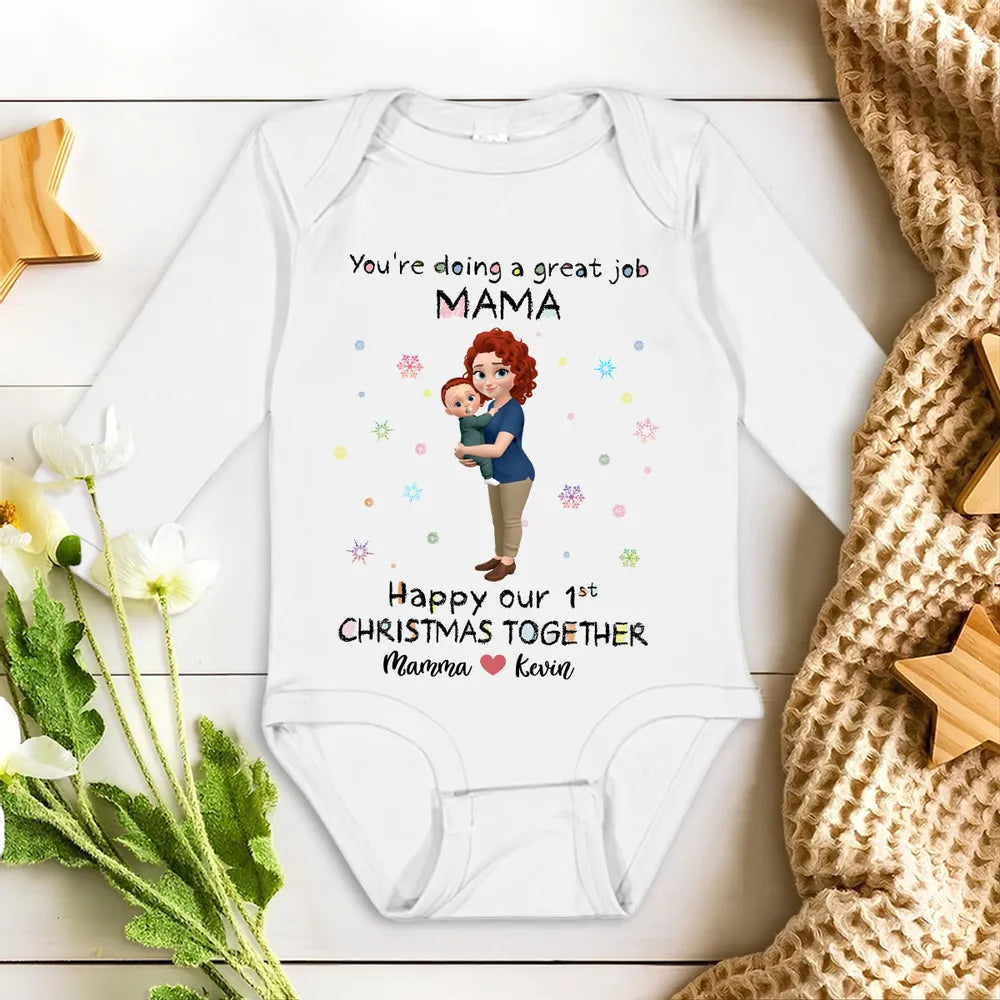 First Christmas Together Baby Onesie – A Loving Gift for Mom and Her Little One