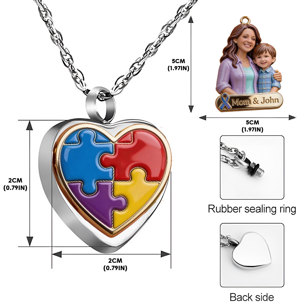 Love Accept Understand - Personalized Autism Awareness Urn Pendant Necklace