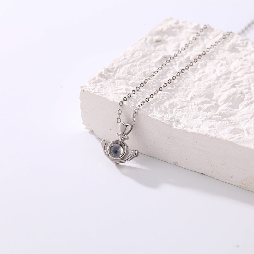 Anchor - Personalized 925 Sterling Silver Anchor Projection Necklace