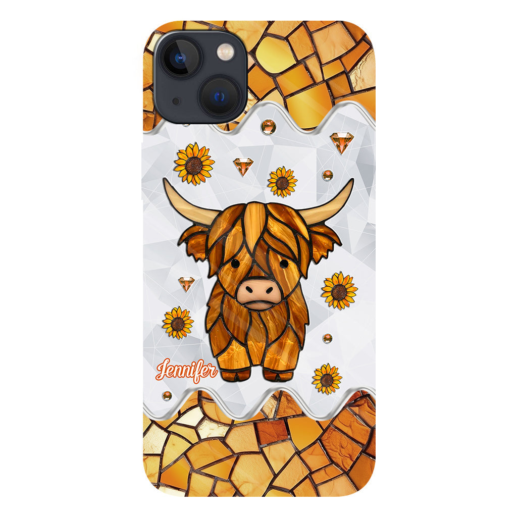 Adorable Highland Cow - Personalized Highland Cow Full Print Phone Case