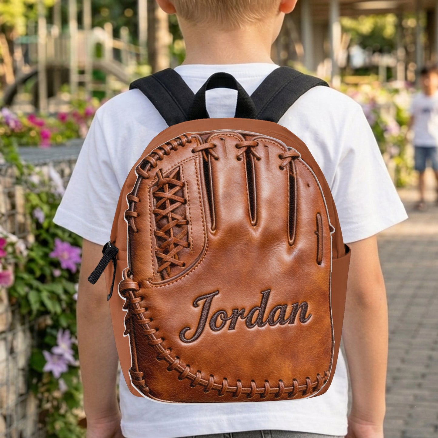 Leather Baseball Glove - Personalized Baseball Changeable Leather Patch Backpack