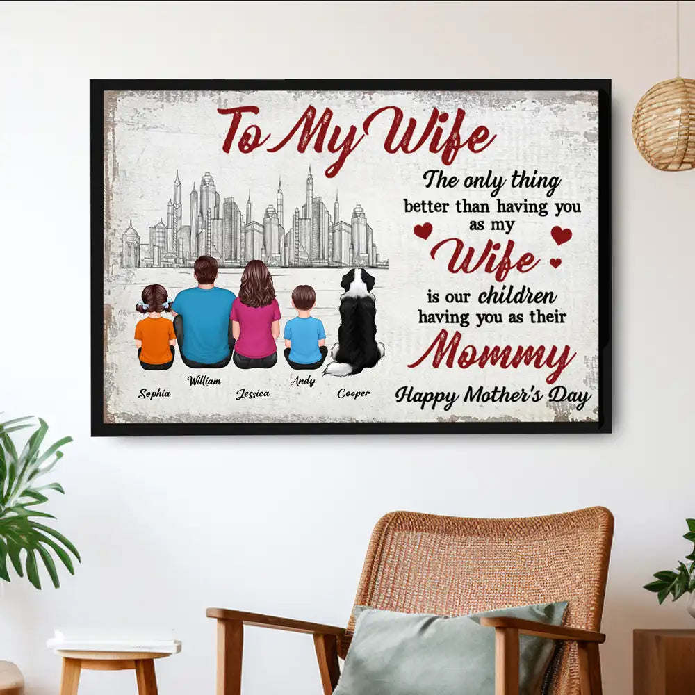 To My Wife - 'Love That Holds Us Together' Personalized Family Poster – Perfect Mother’s Day Gift for Wife or Mom