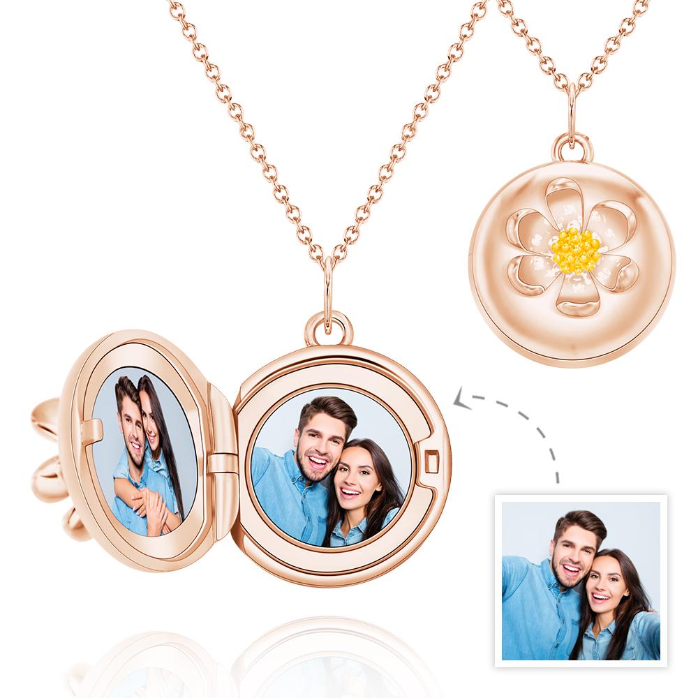 Any Photo Flower - Personalized Flower Photo Necklace