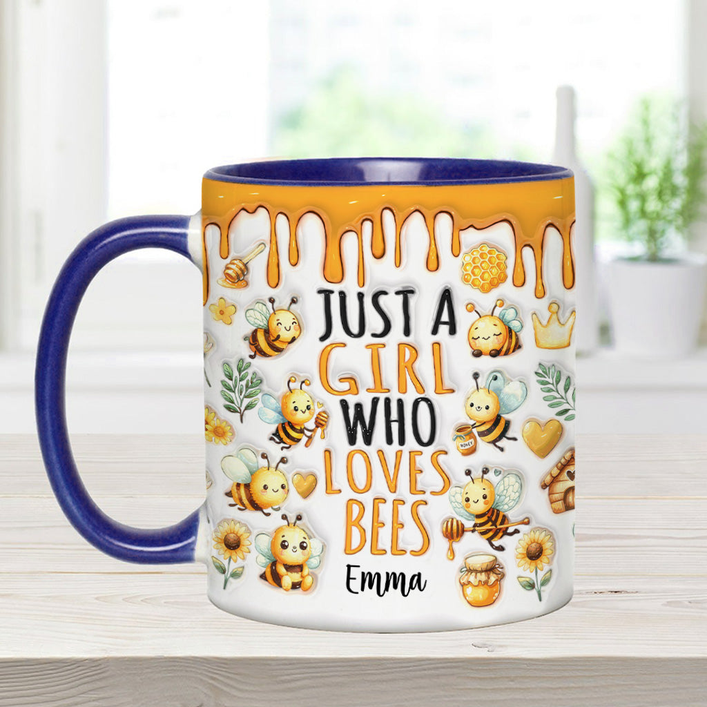 Just A Girl Who Loves Bees - Personalized Bee Accent Mug