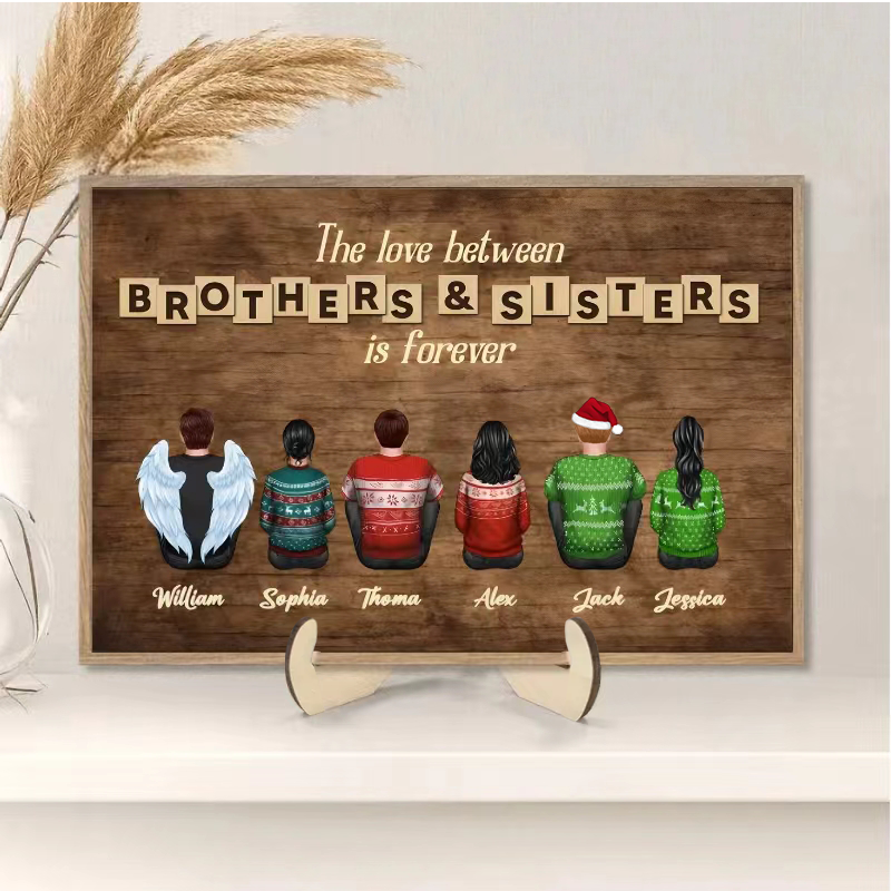 Personalized Brothers & Sisters Forever Keychain, Poster or Canvas, Plaque, Car Hanger, Wallet Card - Perfect Gift for Siblings, Memorial Keepsake