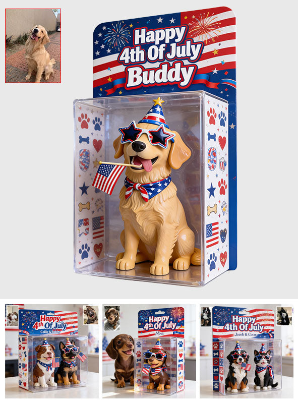 Celebrate 4th Of July With Pets - Personalized Dog Acrylic Display Box