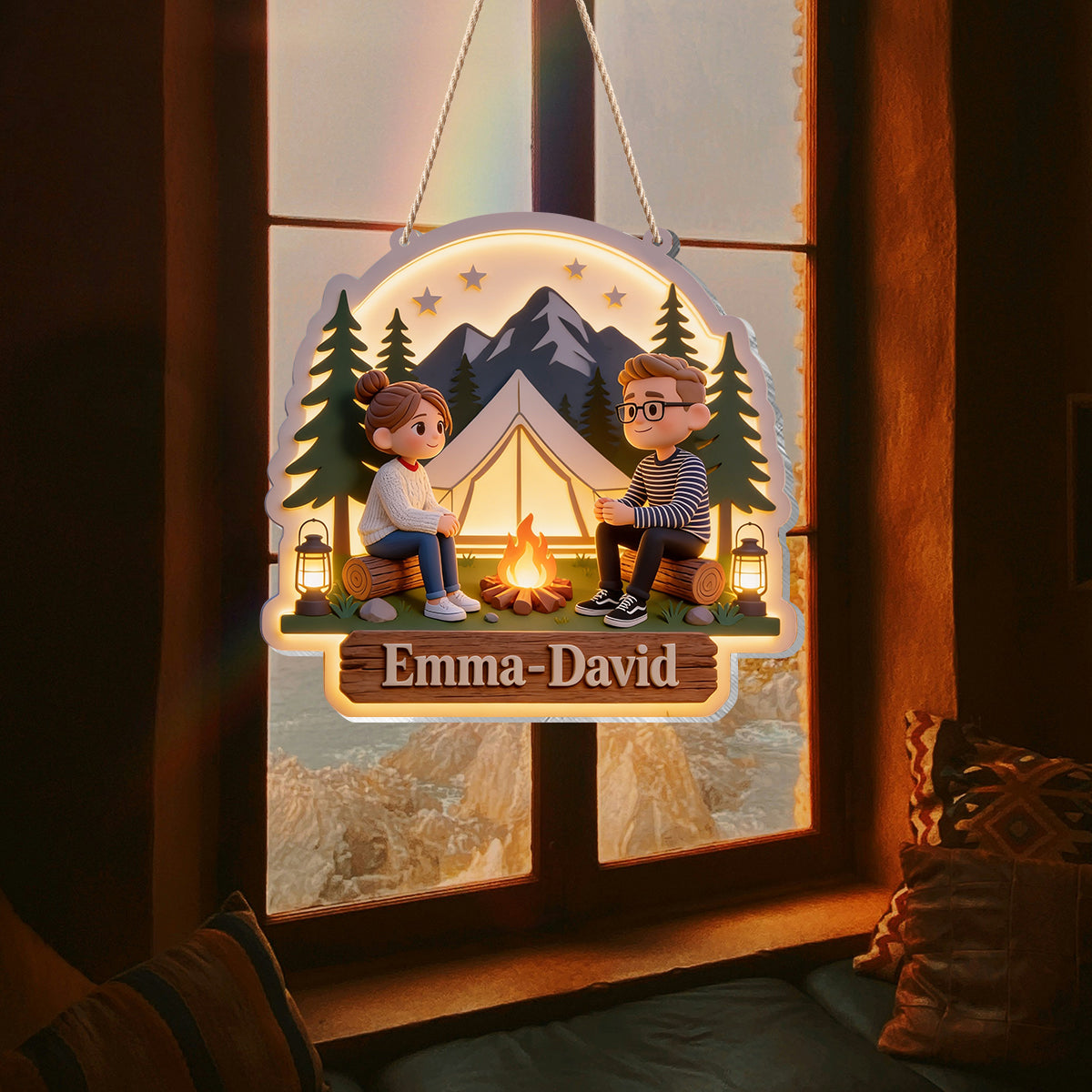 Camping Partners For Life - Personalized Camping LED Light Acrylic Sign