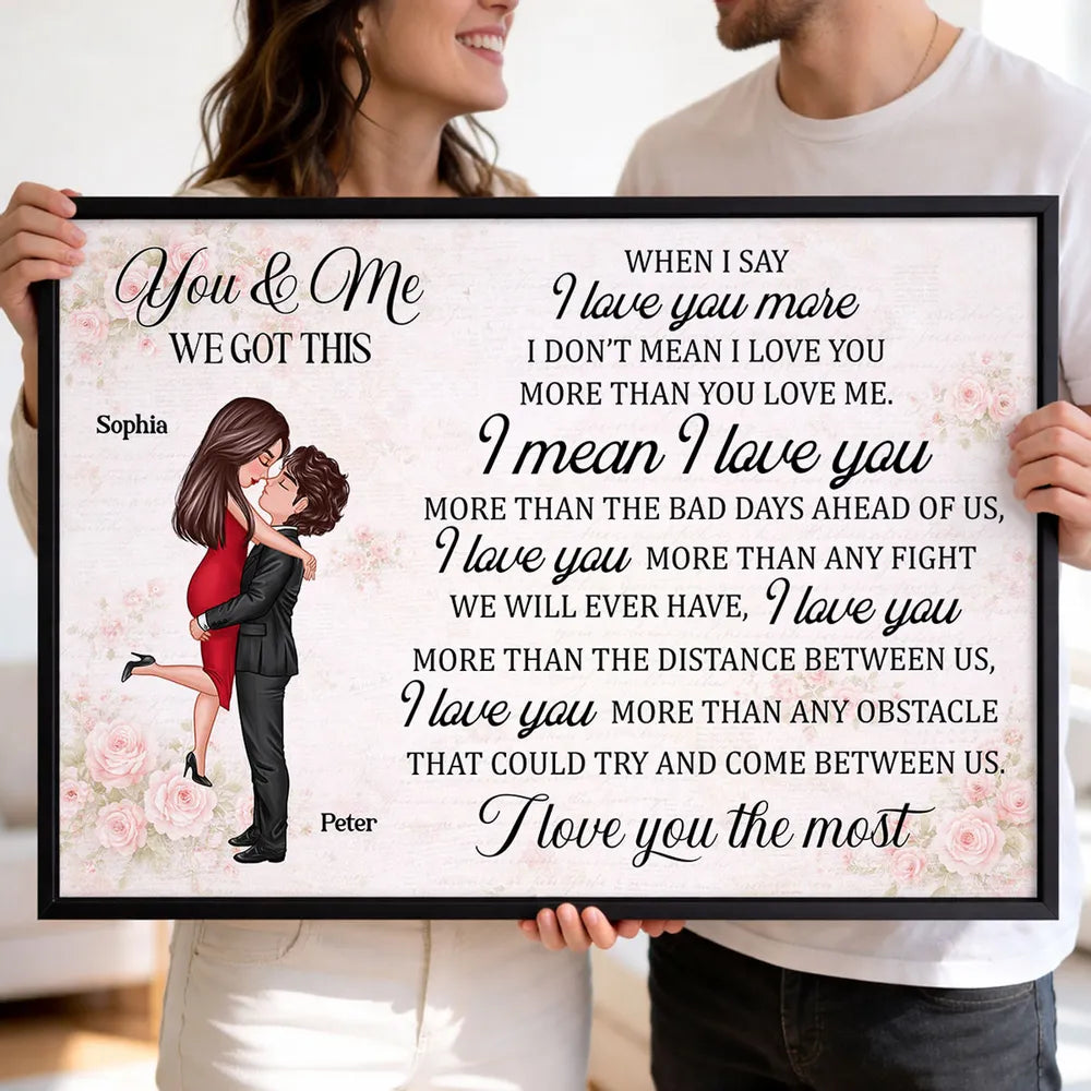 Personalized Couple Quote Poster You & Me We Got This Romantic Wall Art Unique Gift for Couple