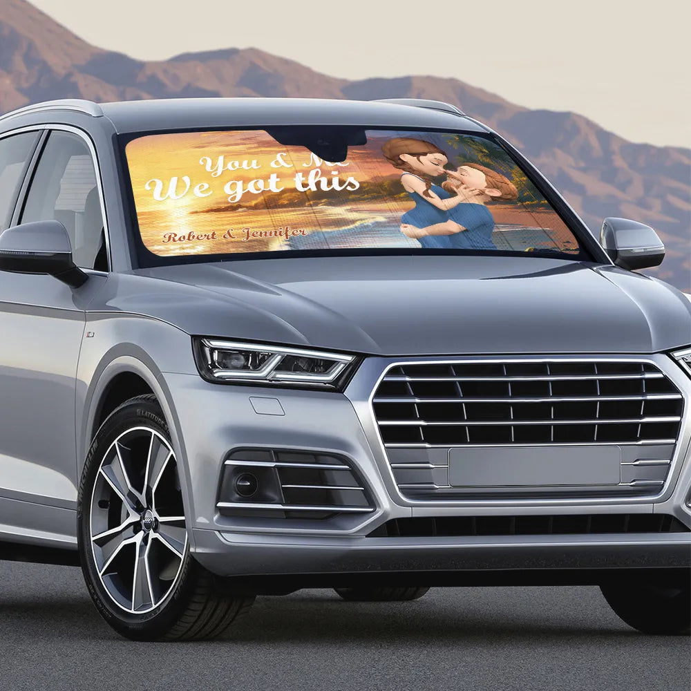 Personalized “You & Me, We Got This” Car Sun Shade for Couples