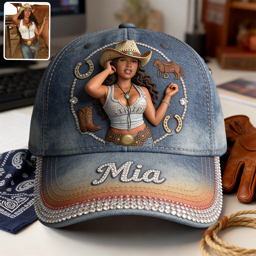 Custom Any Photo - Personalized Cowgirl Classic Cap