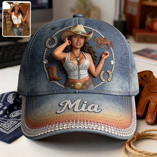 Custom Any Photo - Personalized Cowgirl Classic Cap