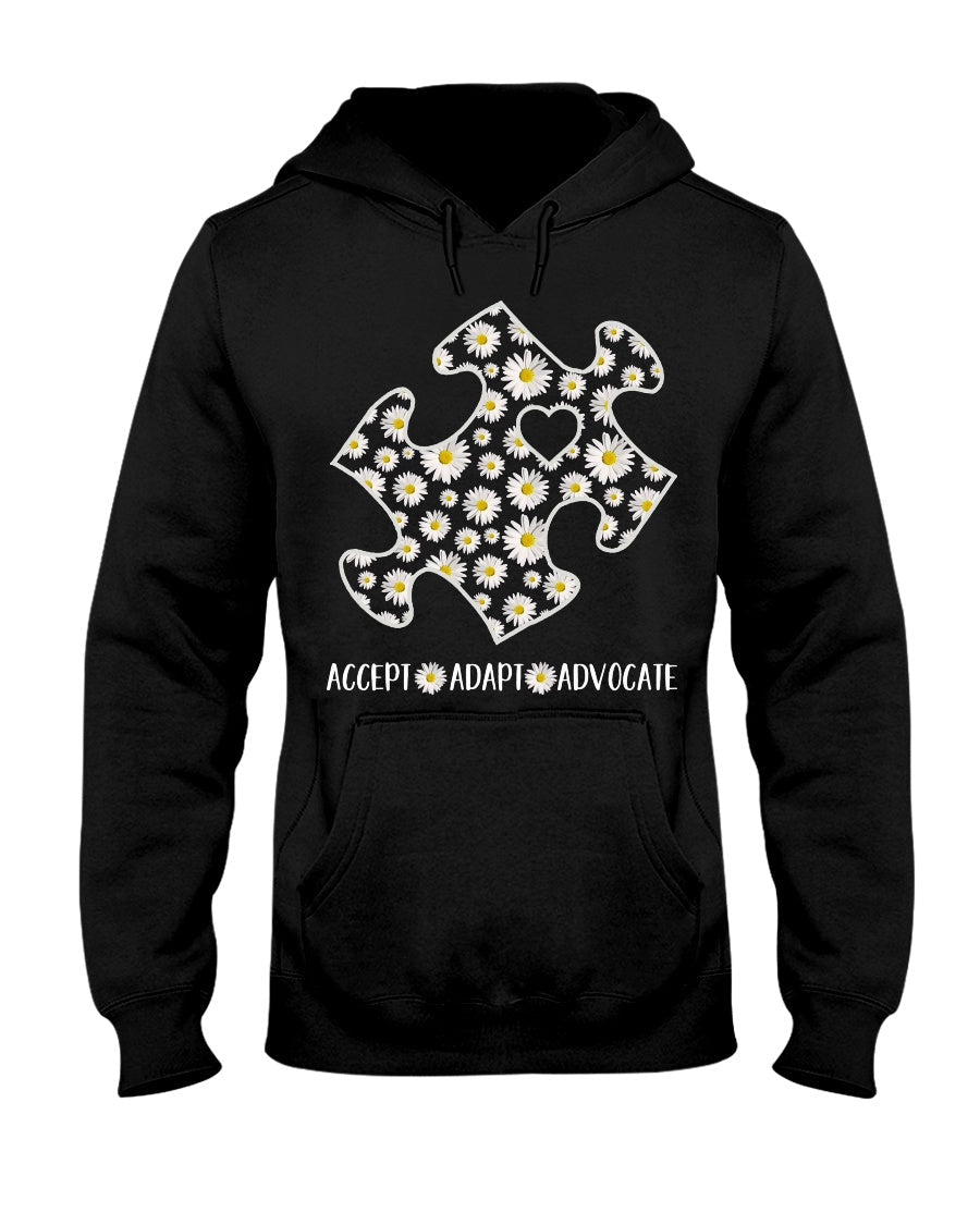 Accept Adapt Advocate - Autism Awareness T-shirt and Hoodie 0520