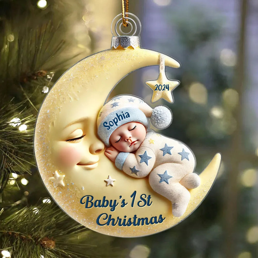 Baby's 1st Christmas Acrylic Ornament – Personalized Baby Keepsake Gift