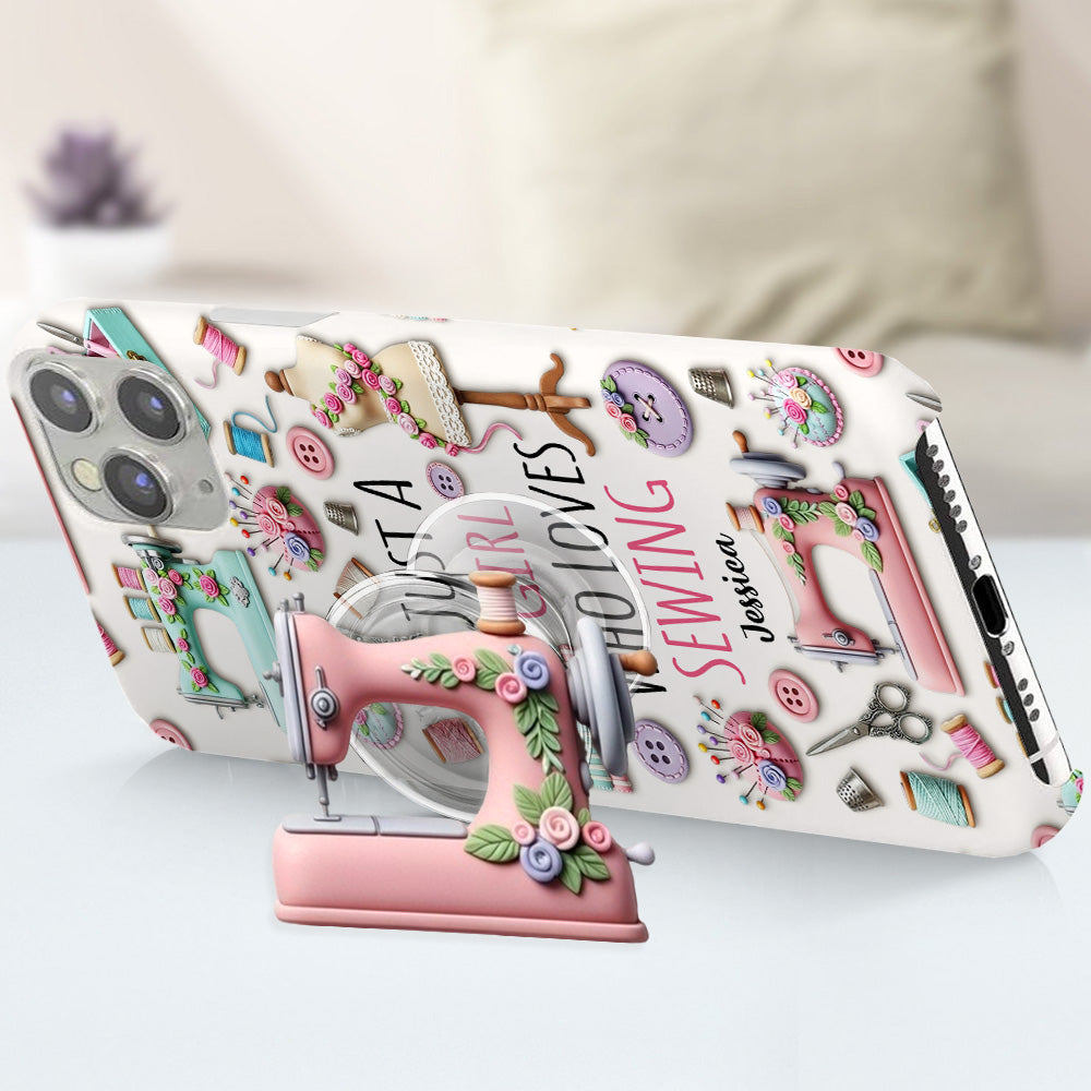 Just A Girl Who Loves Sewing - Personalized Sewing Full Print Phone Case